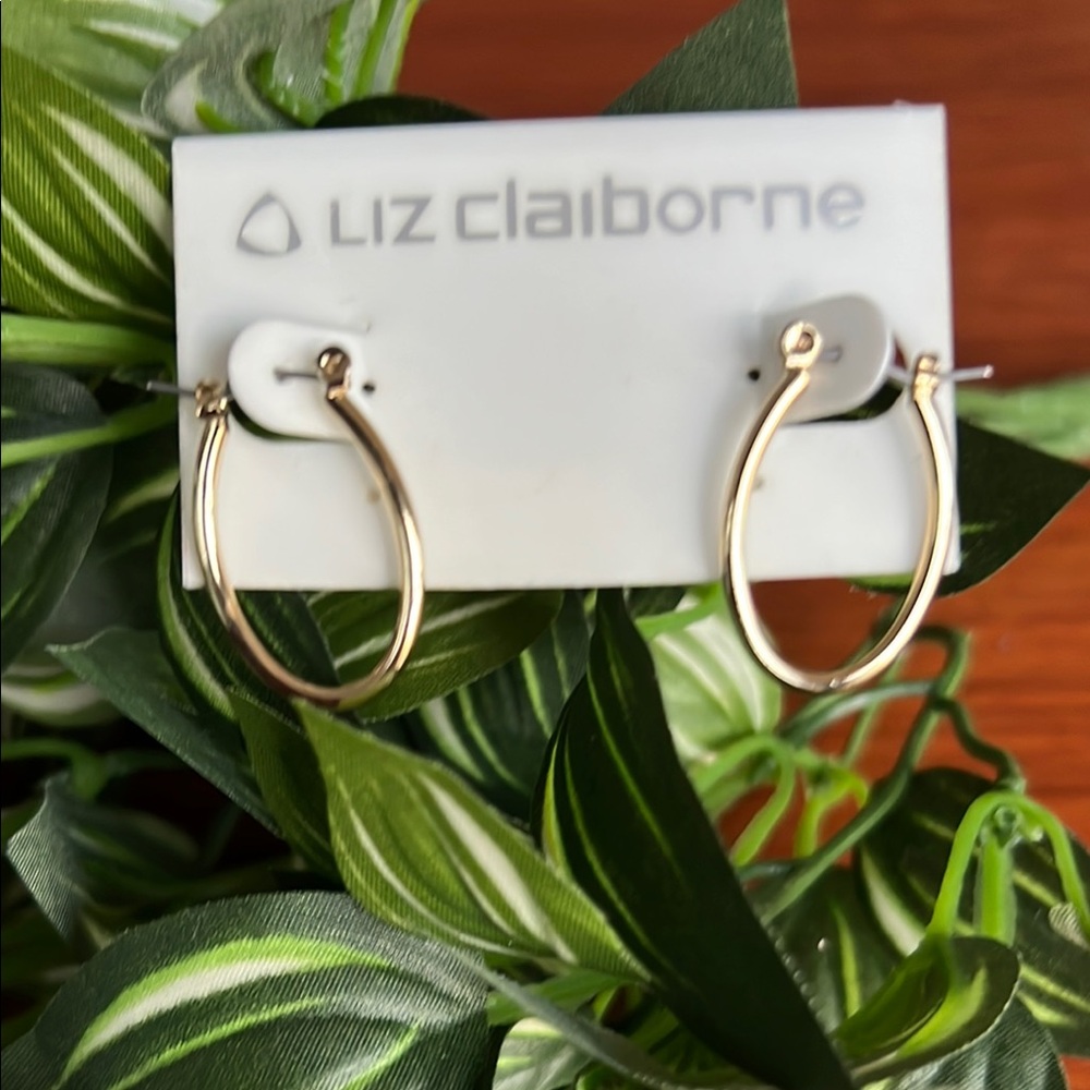 Liz Claiborne Gold Classic Hoop Earrings